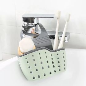 1 Pc Sink Sponge Rack; Sink Organizer Silicone Storage Box; Hangable Multifunctional Drainage Adjustable Shoulder Strap; Sponge Rack - Green