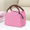 1pc Aluminum Foil Lunch Bag; Thick Insulation Bag; Large Capacity Student Lunch Bag; Portable Cold Storage Lunch Box Bag - Rose Red