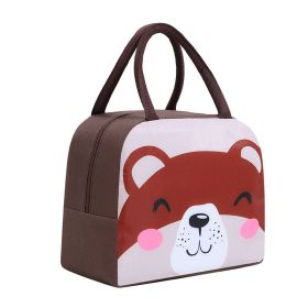 1pc Cartoon Rabbit Animal Cute Bento Bag; School Insulation Lunch Box; Lunch Bag - Coffee Bear