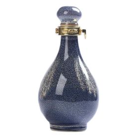 17oz Blue Wine Vase Flask Flagon Ceramic Empty Wine Jar Bottle Wine Jug Small Wine Bottle - Default