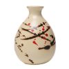 500ml Beige Ceramic Wine Jar Hand Painted Wine Bottle Vintage Chinese Style Wine Flask Flagon - Default