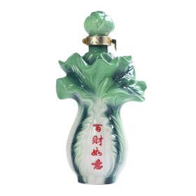 17oz Ceramic Wine Bottle Wine Jar Chinese Style Empty Wine Jug Cabbage Wine Vase Flask Flagon - Default