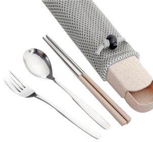 Portable Stainless Steel Flatware Spoon Chopsticks Tableware Set [D] - GY-HOM13299191-MIYA00586