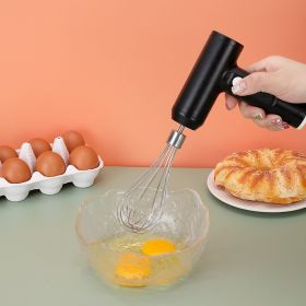 Electric Egg Beater With 2 Wire Beaters Portable Food Blender Whisk 3 Speeds Handheld Food Mixer ,USB Rechargeable Handheld Egg Beater - Black