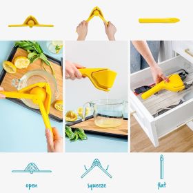 Manual Juicer Folding Lemon Juicer Easy to squeeze manual juicer Fruit Kitchen Gadgets - yellow