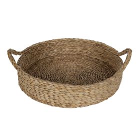 Better Homes & Gardens 16" Round Natural Colored Water Hyacinth Woven Tray - Better Homes & Gardens
