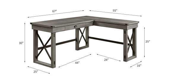 ACME Talmar Writing Desk w/Lift Top in Weathered Gray Finish OF00054 - as Pic