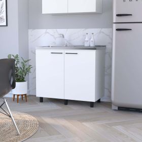 Carter White 2 Utility Sink and Cabinet - as Pic