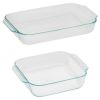 Basics Glass Bakeware Set Value Pack, Set of 2 - Transparent