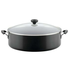 Easy Clean 14" Nonstick Family Pan, Jumbo Cooker With Lid - black