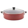 Easy Clean 14" Nonstick Family Pan, Jumbo Cooker With Lid - red