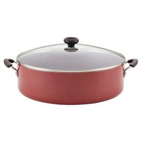 Easy Clean 14" Nonstick Family Pan, Jumbo Cooker With Lid - red