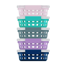 Glass 3.4 Cup 27 Ounce Duraglass Food Storage Meal Prep Container Set, 10 Piece - Pastels