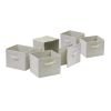 Capri Set of 6 Foldable Beige Fabric Baskets - 82611