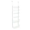Over the Door Rack Organizer with 6 Tier Adjustable Shelves Powder Coated Steel White - WHITE