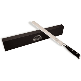 SpitJack Brisket Knife for Meat Carving and Slicing - Stainless Steel, Granton Edge, 11 Inch Blade, BBQ Competition-Chef Series - SpitJack