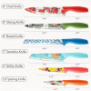 CAROTE 12 Pieces Kitchen Knife Set, Stainless Steel Knife Set With 6 Blade Guards, Nonstick Creamic Coating, Razor-Sharp, Dishwasher Safe - Carote