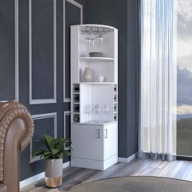 Bar Cabinet Papprika, 8 Wine Cubbies, Double Door, White Finish - as Pic