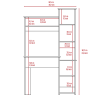 DEPOT E-SHOP Aramis Desk, Five Shelves, Two Superior Shelves, Smokey Oak - as Pic
