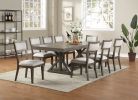 Contemporary Dining Room Furniture Dining Table w Leaf Ash Gray Large Family 9pc Dining Set 8x Side Chairs - as Pic