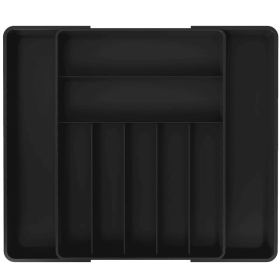 SimpleHouseware Expandable Kitchen Drawer Flatware Organizer, Black - Simple Houseware