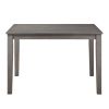 Beautiful Gray Finish 5pc Dining Set Table and 4 Side Chairs Set Fabric Upholstery Wooden Furniture Kitchen Dining Set - as Pic
