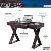 Techni Mobili Trendy Writing Desk with Drawer, Espresso - as Pic