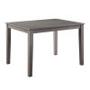 Beautiful Gray Finish 5pc Dining Set Table and 4 Side Chairs Set Fabric Upholstery Wooden Furniture Kitchen Dining Set - as Pic