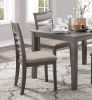Beautiful Gray Finish 5pc Dining Set Table and 4 Side Chairs Set Fabric Upholstery Wooden Furniture Kitchen Dining Set - as Pic