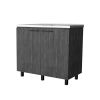 Smokey Oak Utility Sink and Cabinet - as Pic