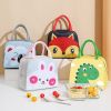 1pc Cartoon Rabbit Animal Cute Bento Bag; School Insulation Lunch Box; Lunch Bag - Pink Cow