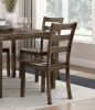 Transitional Charcoal Brown Finish 5PC Dining Set Table and 4 Side Chairs Kitchen Dining Breakfast Furniture Wooden - as Pic