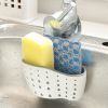 1 Pc Sink Sponge Rack; Sink Organizer Silicone Storage Box; Hangable Multifunctional Drainage Adjustable Shoulder Strap; Sponge Rack - Pink