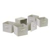 Capri Set of 6 Foldable Beige Fabric Baskets - 82611