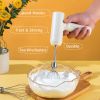 Electric Egg Beater With 2 Wire Beaters Portable Food Blender Whisk 3 Speeds Handheld Food Mixer ,USB Rechargeable Handheld Egg Beater - White