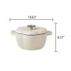 Floral Enamel on Cast Iron 2-Quart Dutch Oven with Lid - Linen