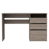 DEPOT E-SHOP Kenai 3 Drawers Computer Desk, One Shelf, Light Gray - as Pic