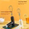 Electric Egg Beater With 2 Wire Beaters Portable Food Blender Whisk 3 Speeds Handheld Food Mixer ,USB Rechargeable Handheld Egg Beater - Black
