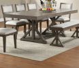 Contemporary Dining Room Furniture Dining Table w Leaf Ash Gray Large Family 9pc Dining Set 8x Side Chairs - as Pic