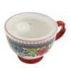 Dazzling Dahlias Red Ceramic 4-Piece Mug Set - Red