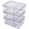 Bento Box Clear Food Storage Container, Set of 3 - Clear