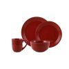Chiara Red Stoneware Dinnerware Set, 16-Pieces - red
