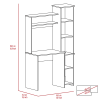 DEPOT E-SHOP Aramis Desk, Five Shelves, Two Superior Shelves, Smokey Oak - as Pic