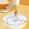 Electric Egg Beater With 2 Wire Beaters Portable Food Blender Whisk 3 Speeds Handheld Food Mixer ,USB Rechargeable Handheld Egg Beater - White