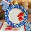 Heritage Floral 12-Piece Stoneware Dinnerware Set - blue