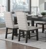 Antique Black Finish Modern Dining 5pc Set Rectangular Table and 4 Upholstered Chairs Textured Gray Wooden Dining Room Furniture - as Pic