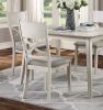 Antique White Finish 5pc Dining Set Rectangular Table and 4 Side Chairs Wooden Dining Kitchen Furniture Breakfast Modern Dining Set - as Pic