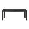 Antique Black Finish Modern 7pc Dining Set Rectangular Table and 6 Upholstered Chairs Textured Gray Wooden Dining Room Furniture - as Pic