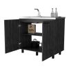 Smokey Oak Utility Sink and Cabinet - as Pic