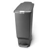 40L Slim Plastic Step Trash Can - Gray